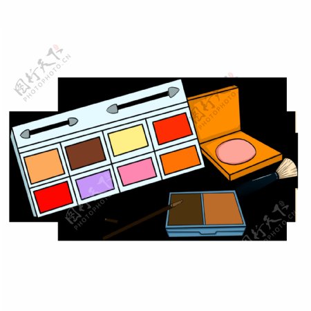 女性化妆品彩妆盒插画