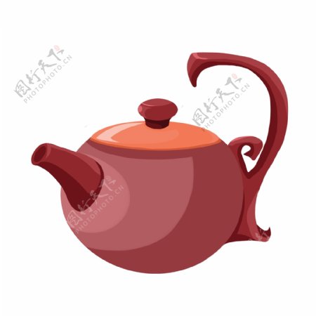 手绘茶具茶饮元素免抠png陶瓷茶壶