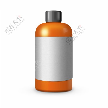 手绘橘色塑料瓶子素材