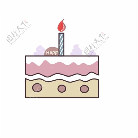生日庆祝带蜡烛的双色小甜点奶油蛋糕