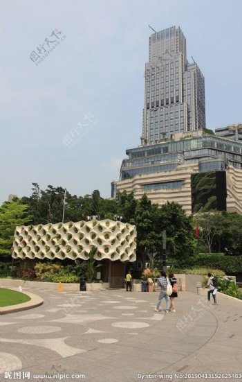 香港街头风景花园式建筑