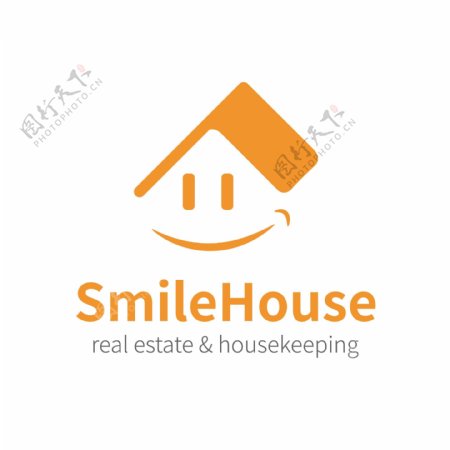 黄色微笑房产地产logo模板