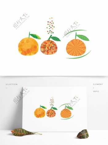 暖色调创意橘子橙子水果设计