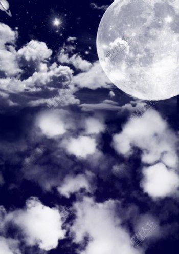 天空云朵月亮