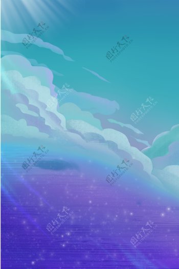 蓝紫色门环天空云彩背景