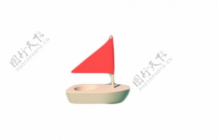独特的红旗帆船