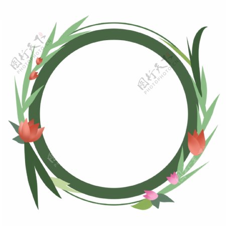 花朵装饰绿色花环