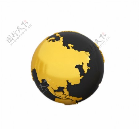 黑色黄色地球