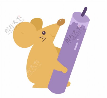 紫色蜡烛老鼠设计