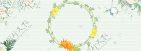 清新植物h花卉banner
