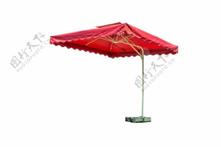 红色的简约遮阳伞
