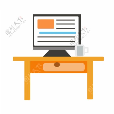 木质桌子电脑