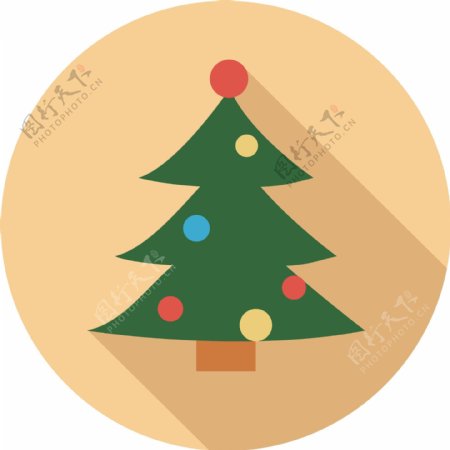 扁平清新圣诞树图标
