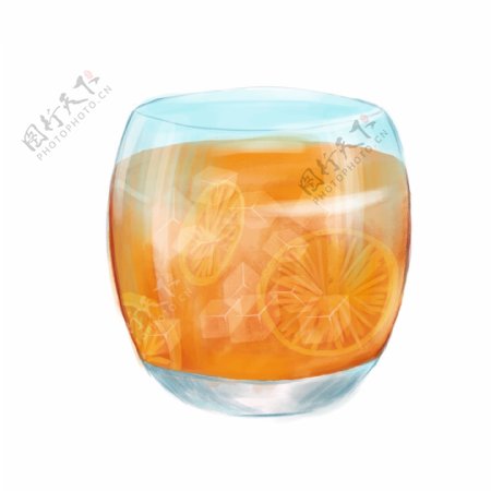 夏季冰爽可口的橙子饮料