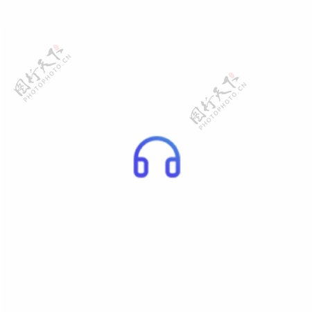 彩色蓝色耳机图标