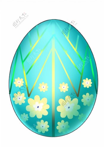 复活节花朵彩蛋插画
