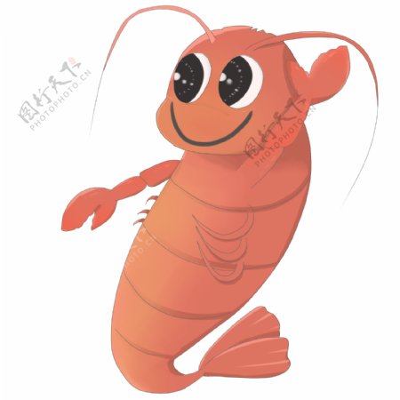 开心微笑的龙虾插图