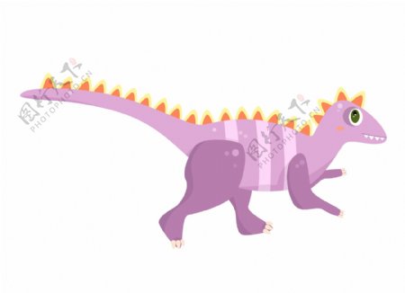 紫色卡通恐龙插画