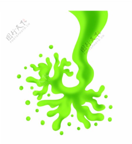 飞溅的绿色液体插图