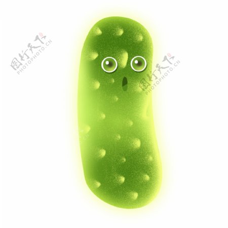 绿色长形细菌插画