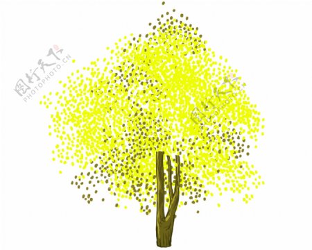 创意黄色树木插画