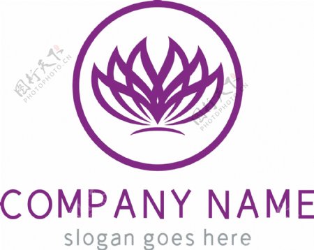 紫色圆形花朵创意logo