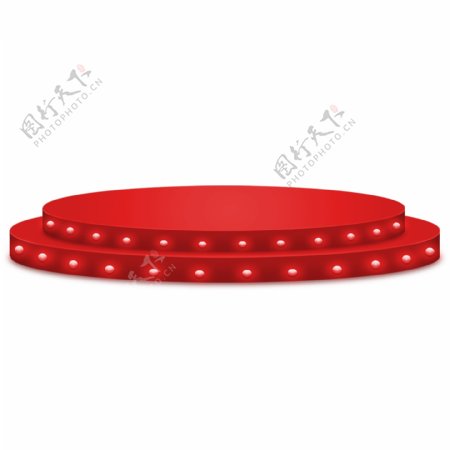 红色圆形舞台素材