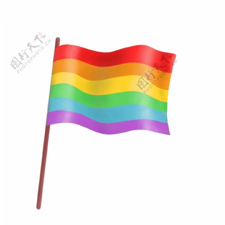 手绘七彩彩色同性恋彩虹旗帜