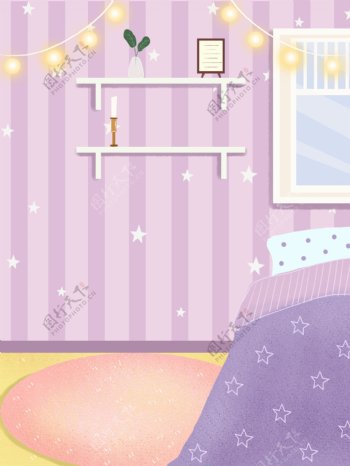 紫色彩灯卧室背景