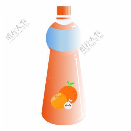 橙汁瓶子装饰