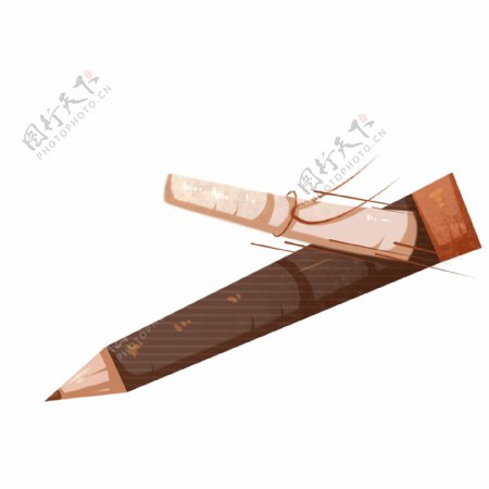 棕色铅笔装饰