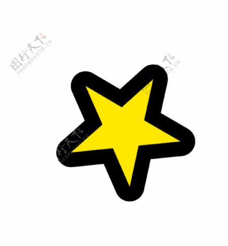 黄色卡通五角星