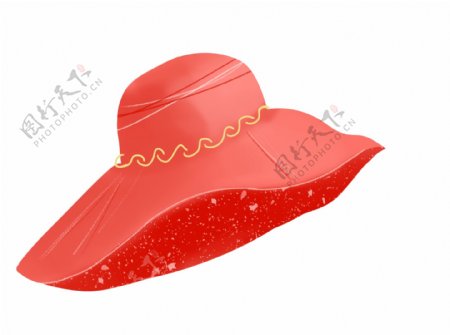 红色夏季遮阳帽