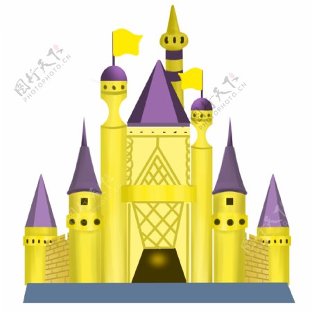 紫色屋顶欧式城堡