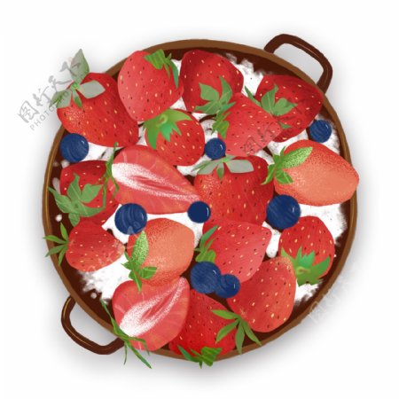 美味草莓沙拉装饰元素