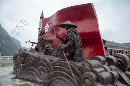 红色文化雕塑红军塑像