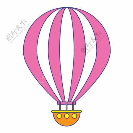 粉色节日热气球卡通透明素材