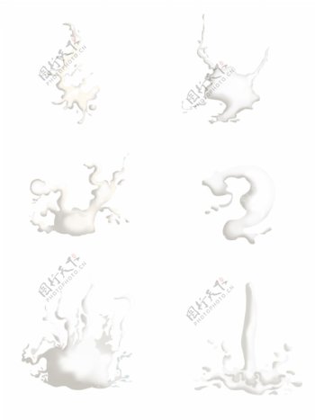 可商用创意造型牛奶液套图模板1