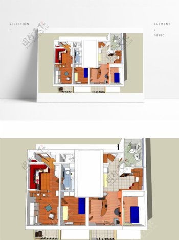 住宅公寓户型图平面图模型