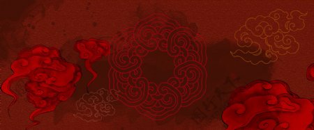 红色中国传统元素背景