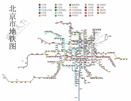 北京市地铁图矢量文字可编辑