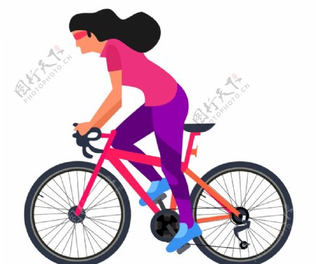 自行车单车女孩运动