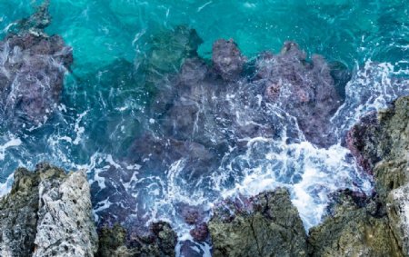 海水礁石大海石头风景