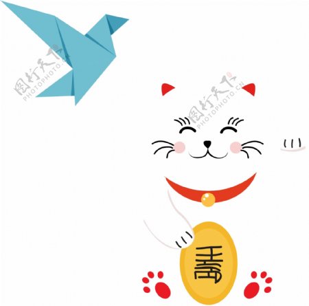 日本旅游设计鹤招财猫