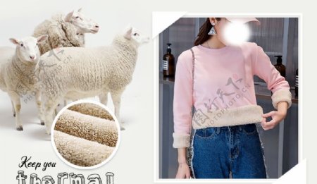 舒适羊羔绒服饰宣传图