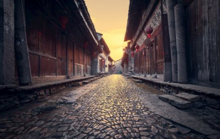 中国风传统古镇老街实拍