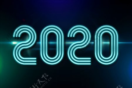 2020鼠年字2020立体字