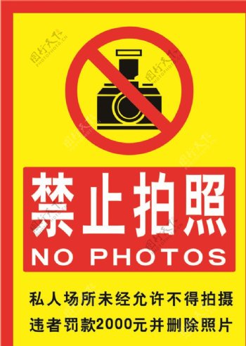 禁止拍照标牌