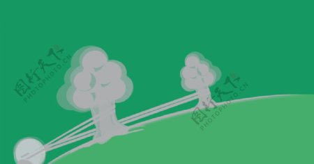 树木制作的弹弓儿童插画