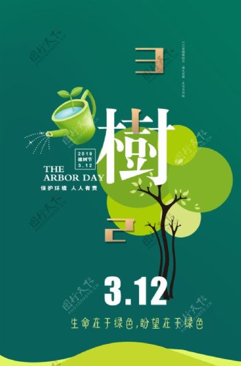 保护环境植树节海报